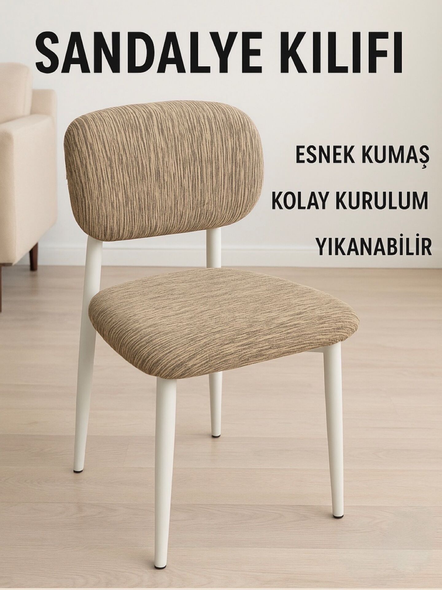 bohem sandalye kılıfı sandalye örtüsü vizon