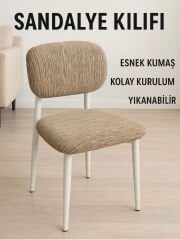 bohem sandalye kılıfı sandalye örtüsü vizon