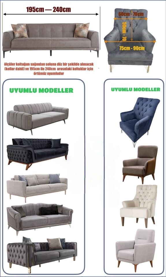 3.3.1.1 Koltuk Örtüsü Koltuk Kılıfı Takımı Ev Tekstili Sofa Cover