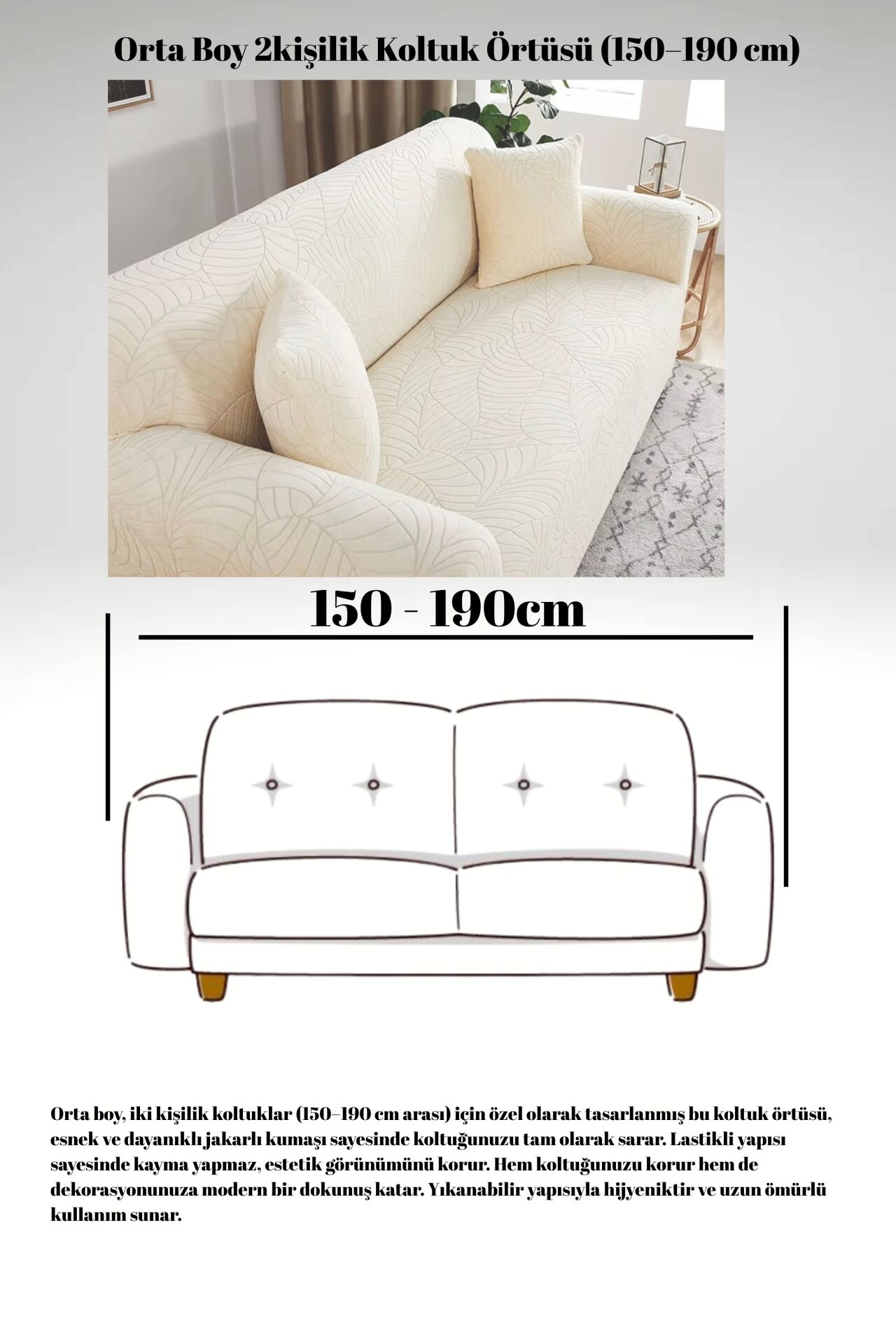 yaprak desen iki kişilik koltuk örtüsü