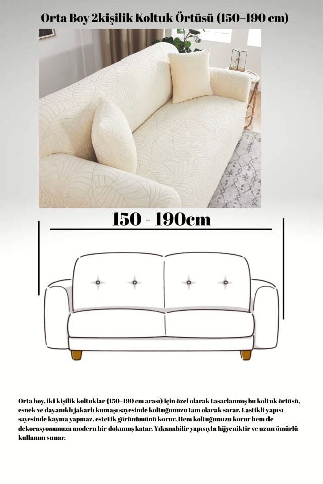 yaprak desen iki kişilik koltuk örtüsü