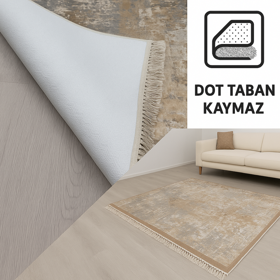 Dot Taban Kaymaz Halı Yolluk Mutfak Salon Halısı Dijital Baskılı Yıkanabilir
