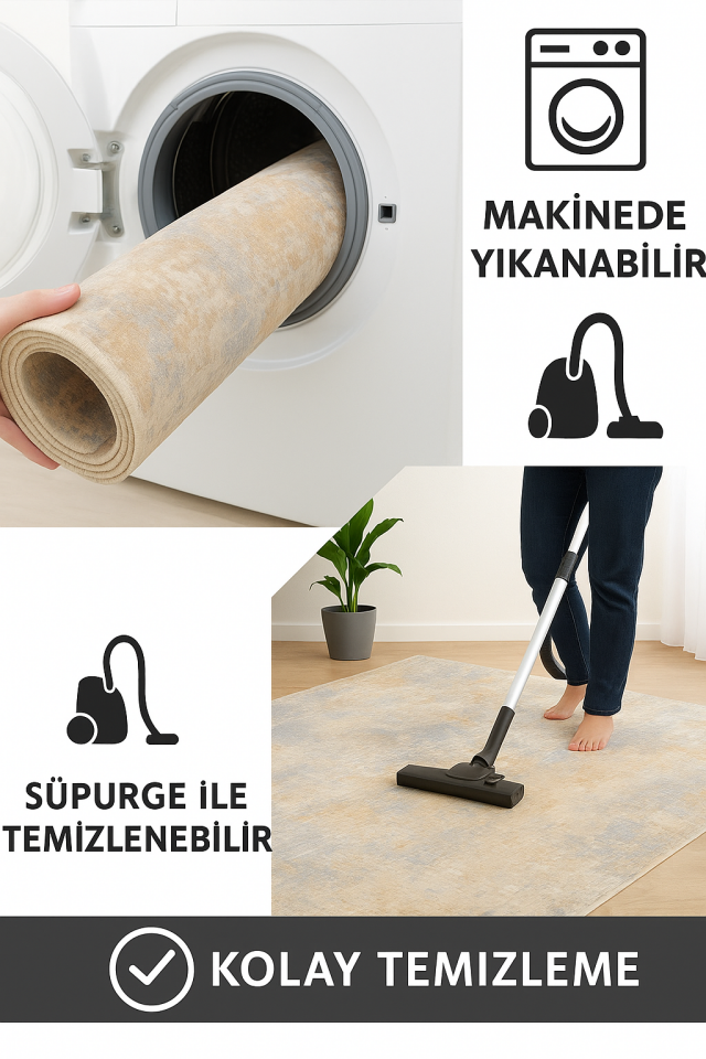 Dot Taban Kaymaz Halı Yolluk Mutfak Salon Halısı Dijital Baskılı Yıkanabilir