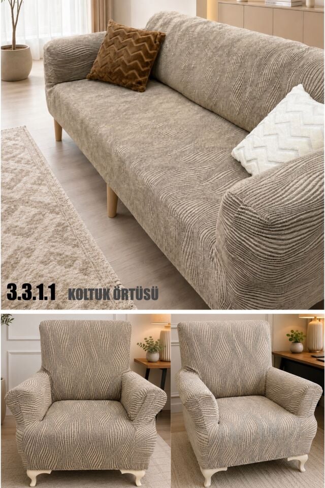 Ağaç Kabuğu Desen Koltuk Kılıfı 3.3.1.1 Koltuk Örtüsü Takımı