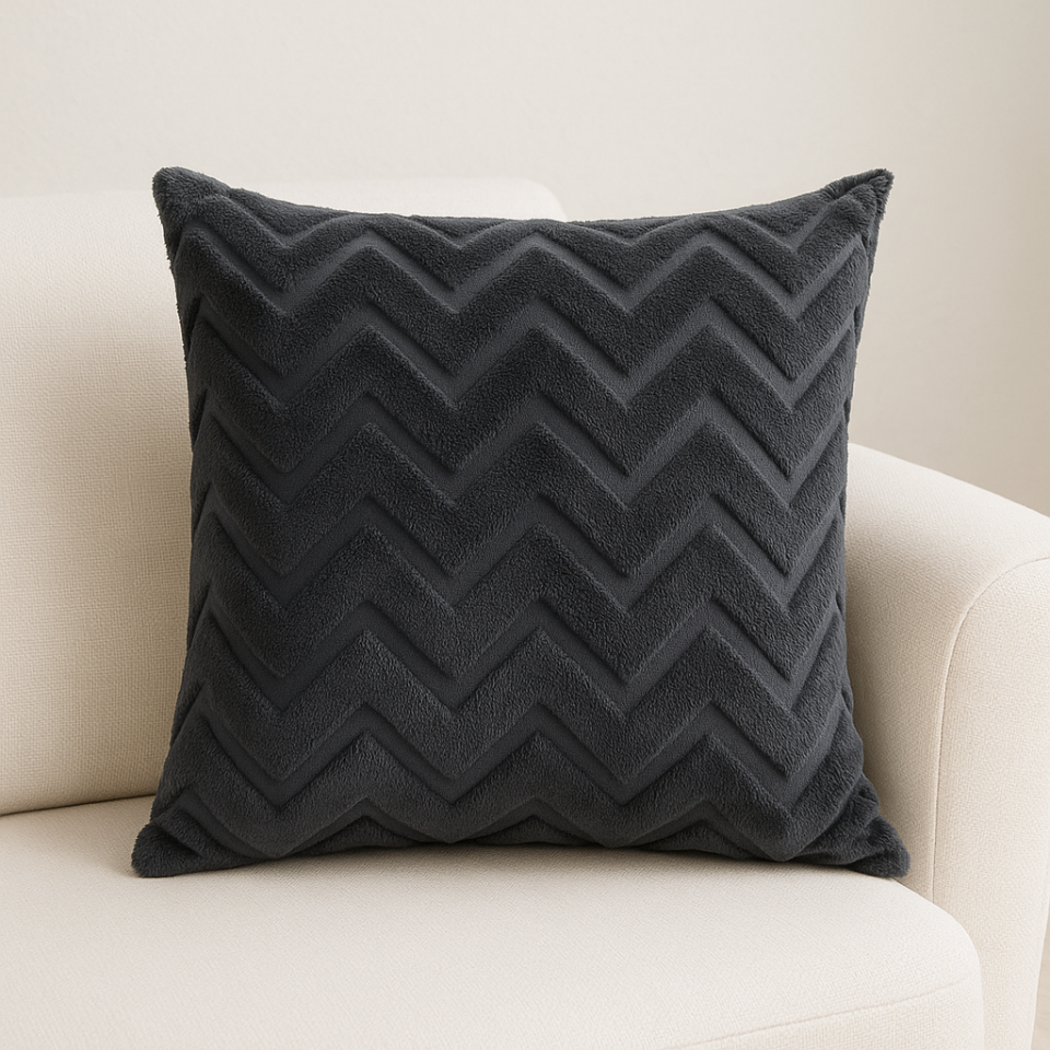 özel Tasarım 45 x 45cm Punch Panç Desen Dekoratif Kırlent Kılıfı antrasit