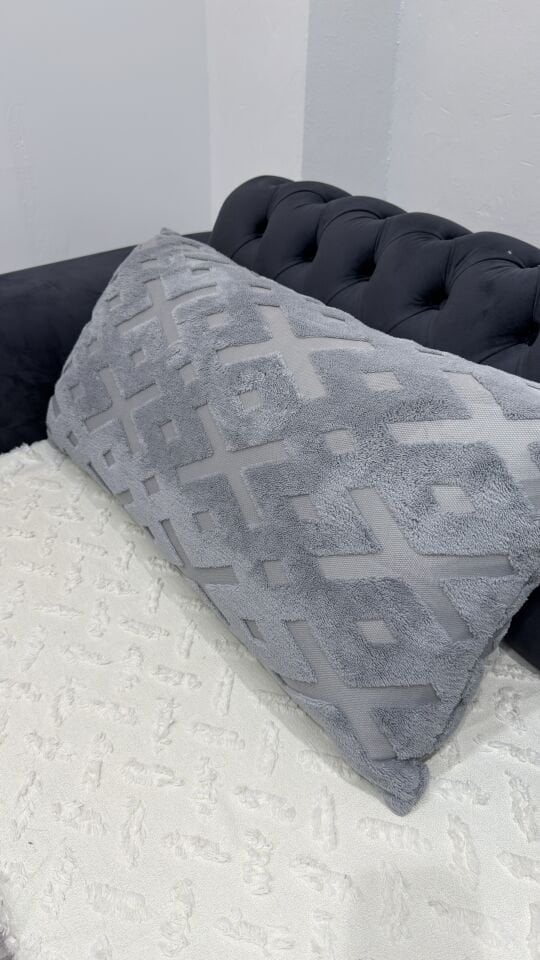 Koltuk Sırt Kırlenti / 50 x 90cm  Kanepe Minderi / Sırt Yastık Kılıfı/ Sırt Yastığı Kılıfı.  gri rengi