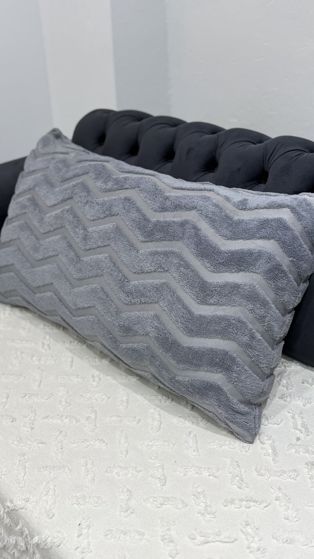 Koltuk Sırt Kırlenti / 50 x 90cm  Kanepe Minderi / Sırt Yastık Kılıfı/ Sırt Yastığı Kılıfı.  gri rengi