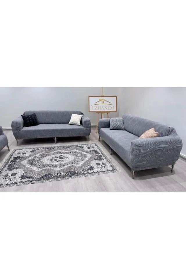 Ağaç Kabuğu Desen Koltuk Kılıfı 3.3.1.1 Koltuk Örtüsü Takımı gri