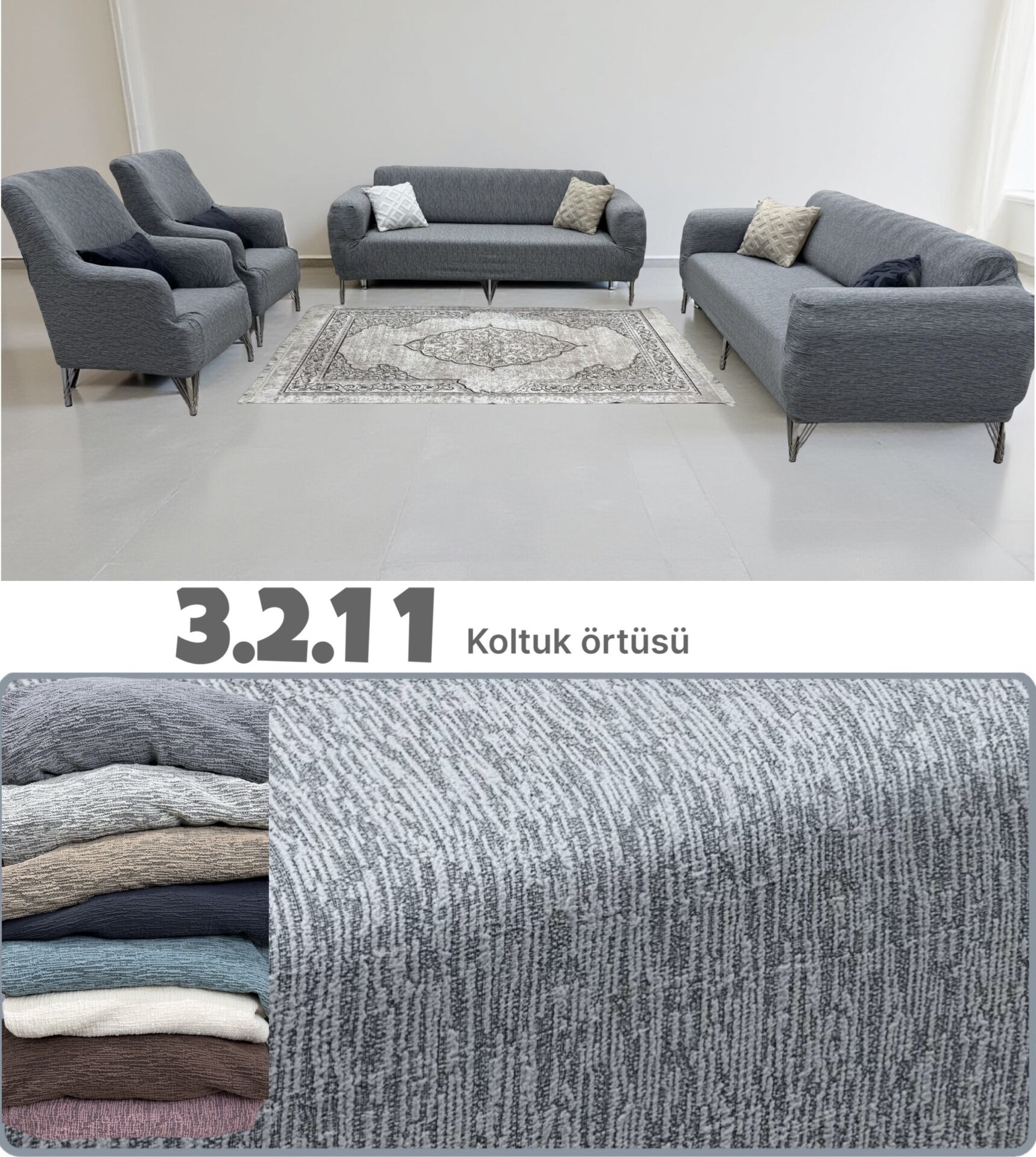 3.2.1.1 koltuk örtüsü takımı koltuk kılıfı gri