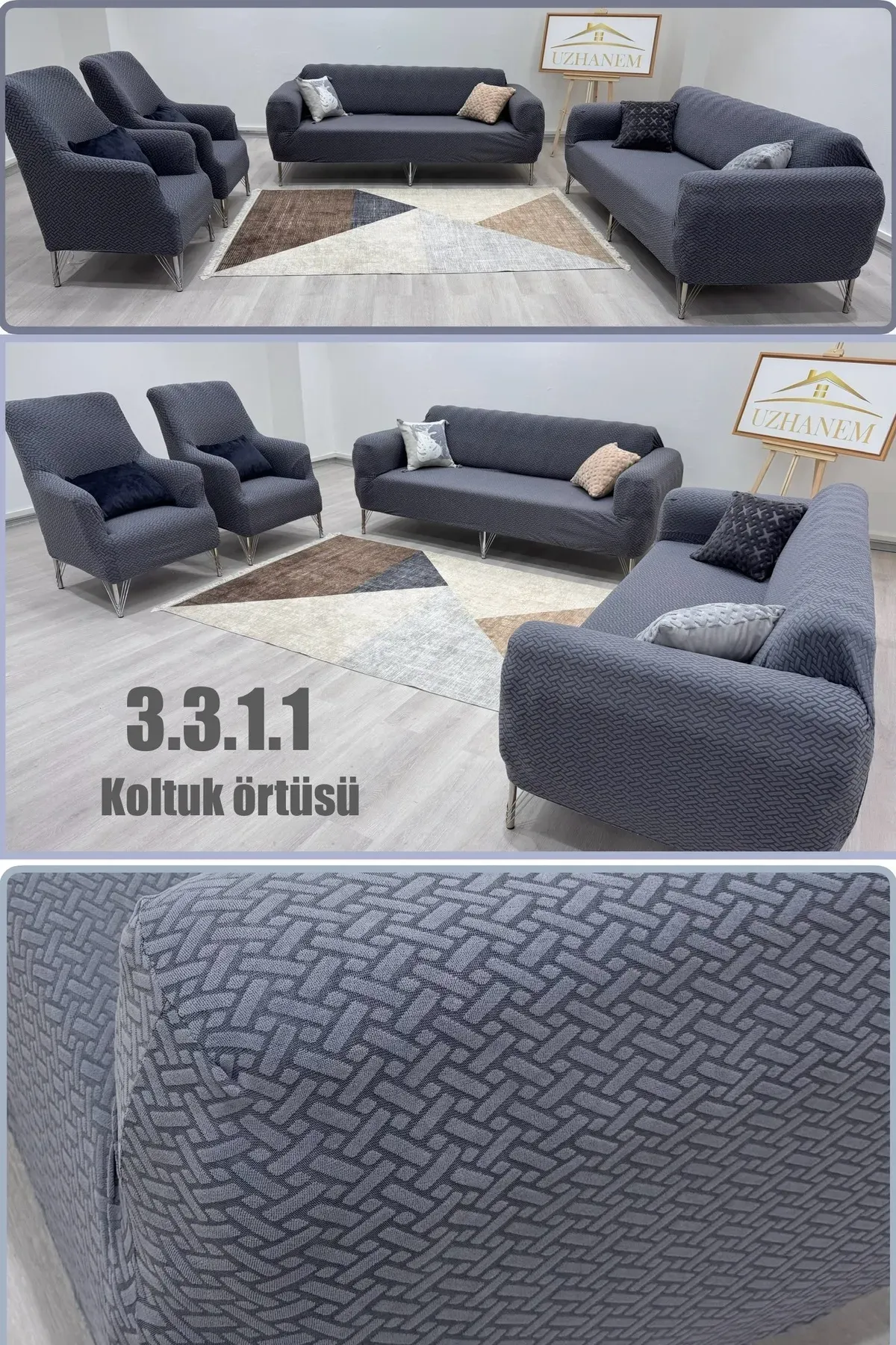 3.3.1.1 koltuk örtüsü takımı koltuk kılıfı koyu gri
