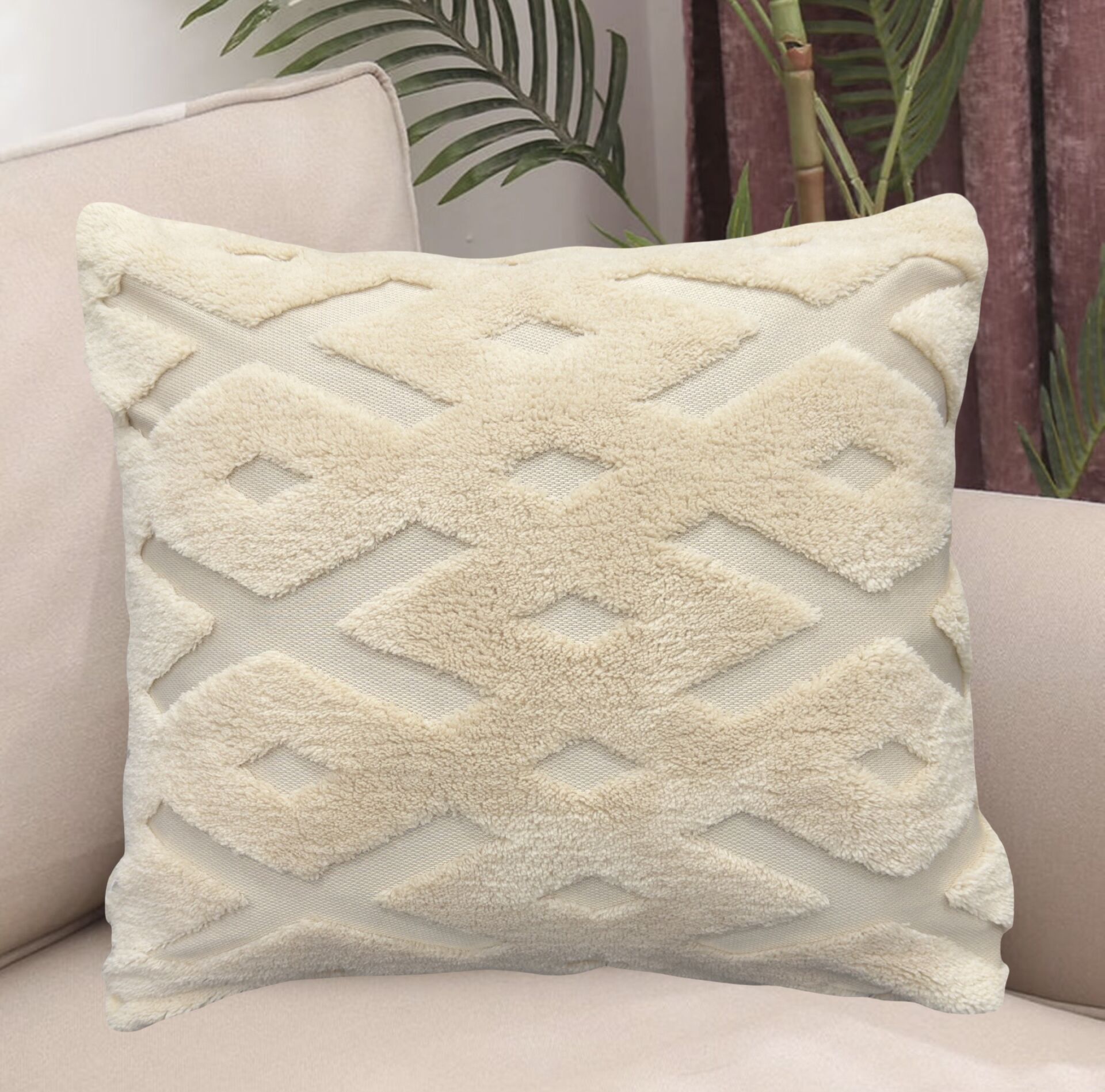 özel Tasarım 45 x 45cm Punch Panç Desen Dekoratif Kırlent Kılıfı