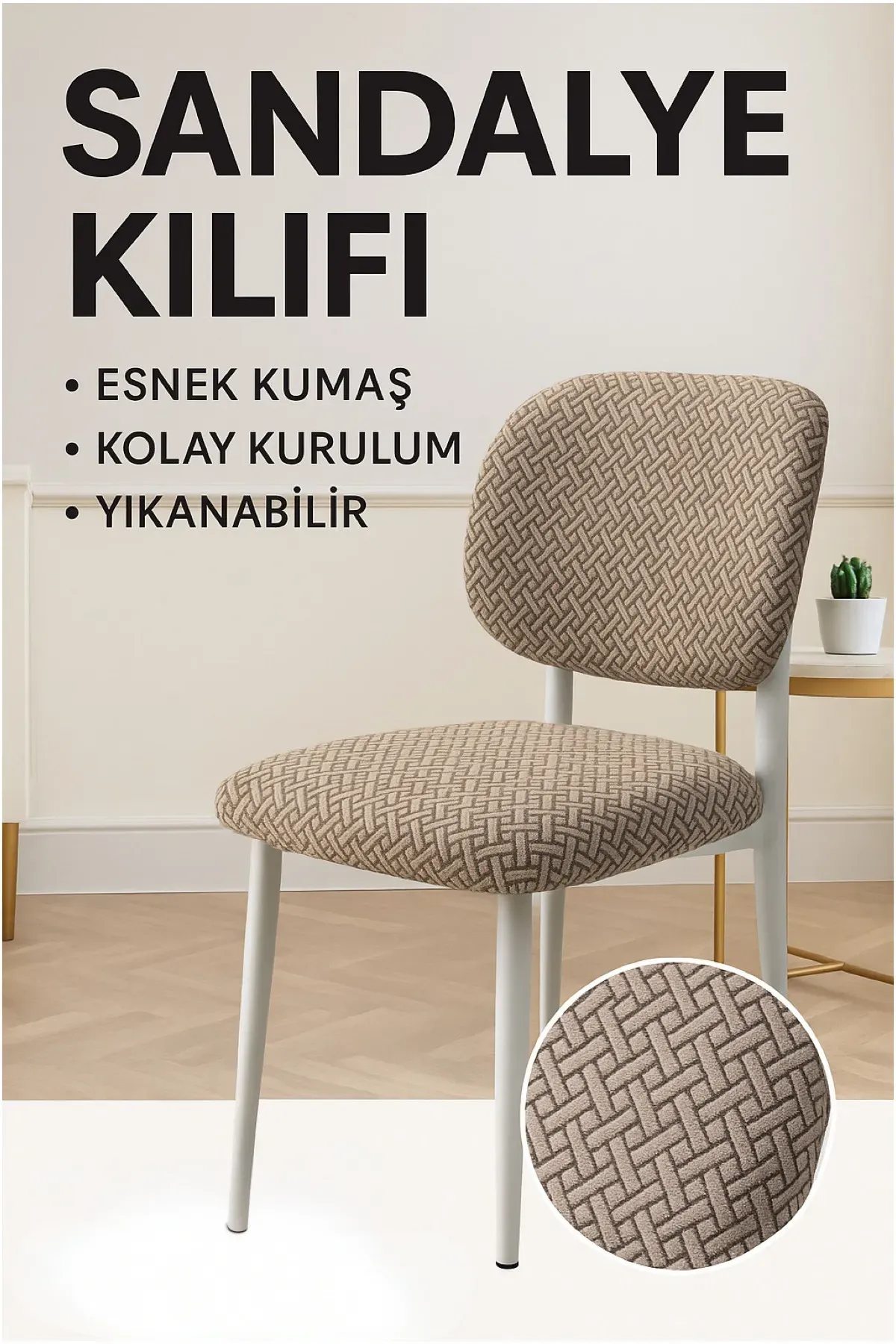 bohem sandalye kılıfı yeni model sandalye örtüsü vizon