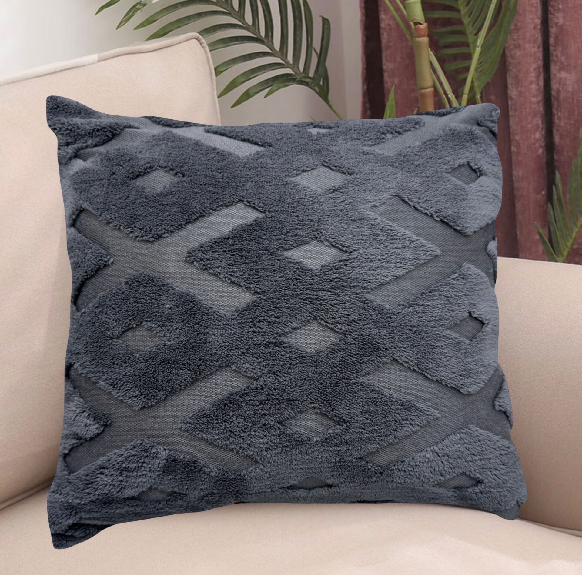 özel Tasarım 45 x 45cm Punch Panç Desen Dekoratif Kırlent Kılıfı