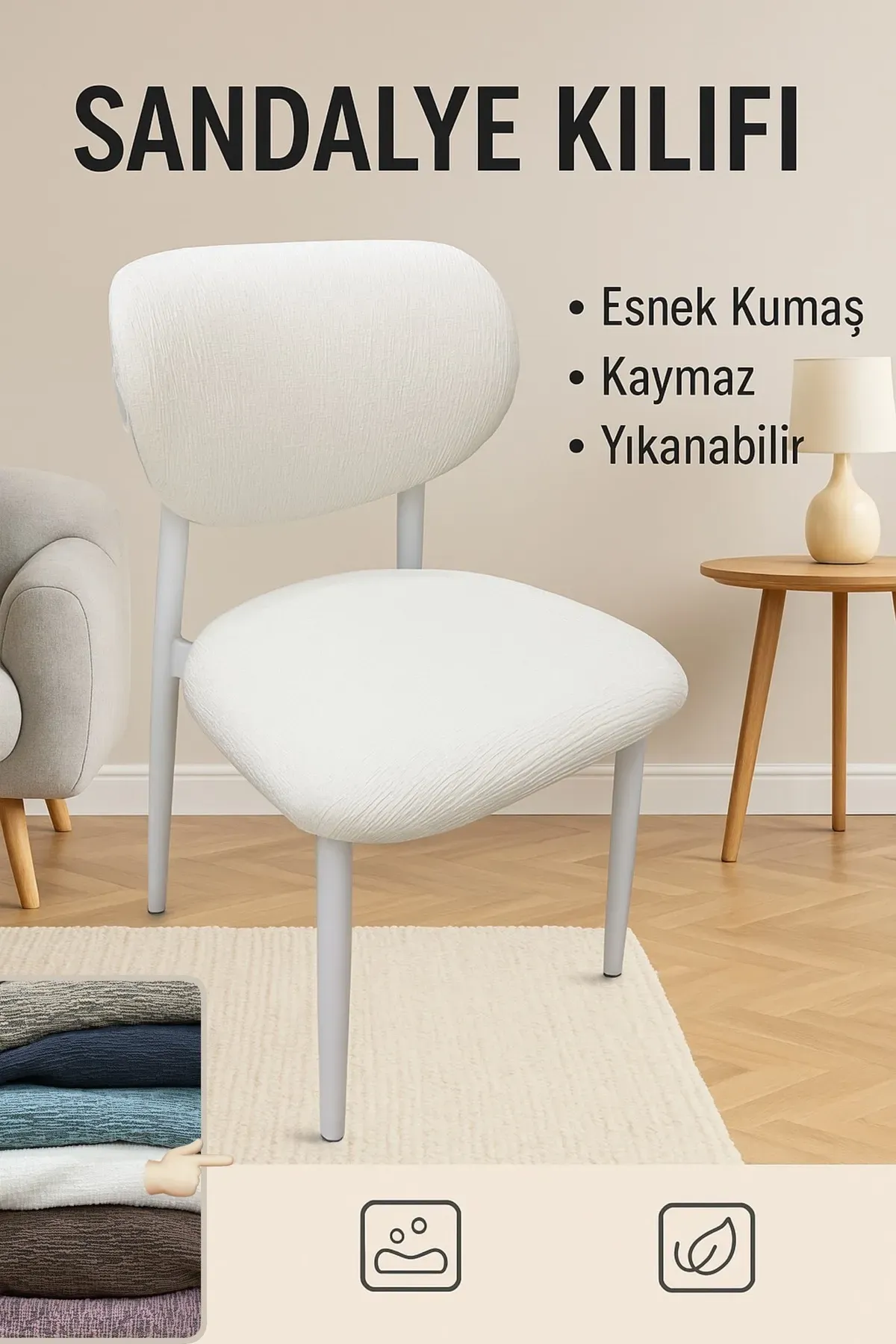 bohem sandalye kılıfı yeni model sandalye örtüsü krem