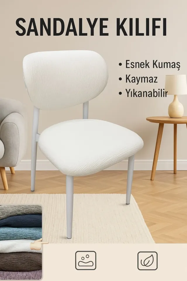 bohem sandalye kılıfı yeni model sandalye örtüsü krem