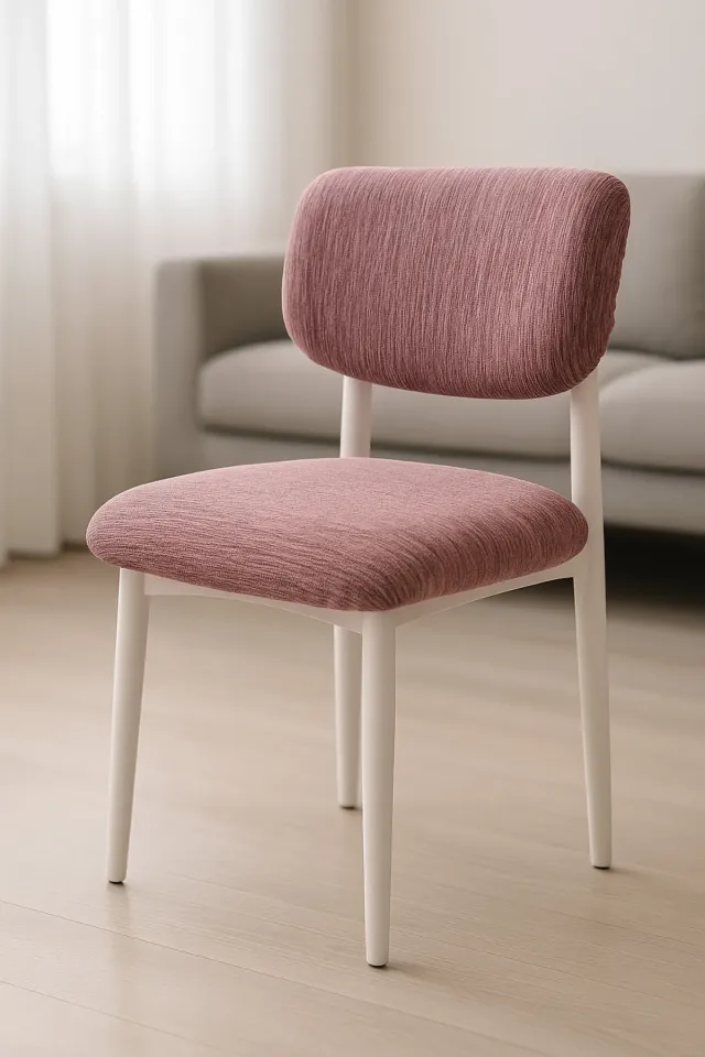 bohem sandalye kılıfı yeni model sandalye örtüsü pudra