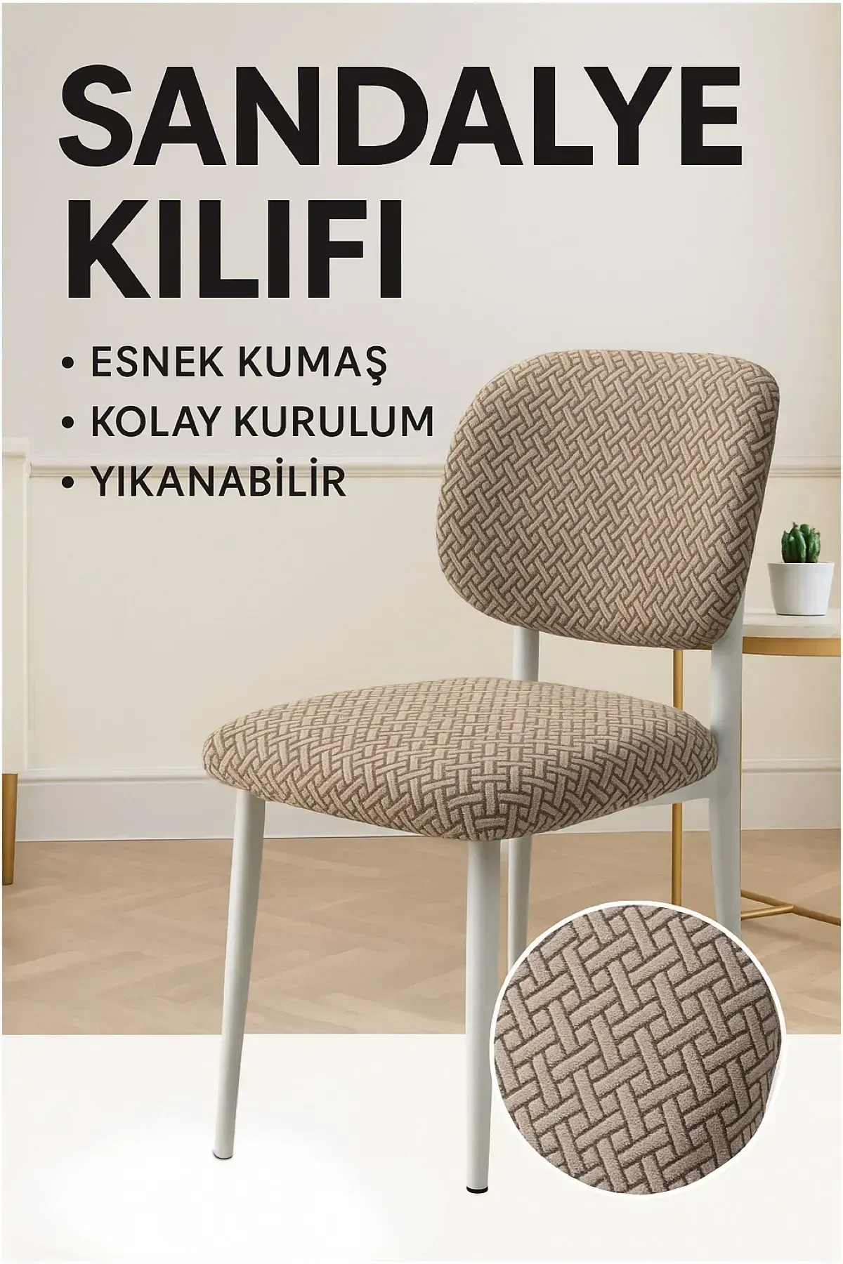 bohem sandalye kılıfı yeni model sandalye örtüsü vizon