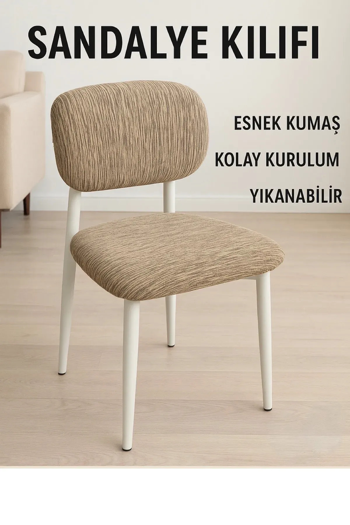 bohem sandalye kılıfı yeni model sandalye örtüsü vizon