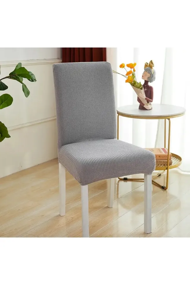 sandalye kılıfı pitikare sandalye örtüsü gri