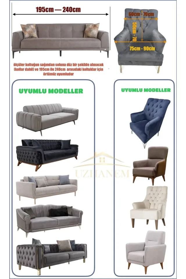 Koltuk Kılıfı Koltuk Örtüsü 3kişilik Koltuk Için