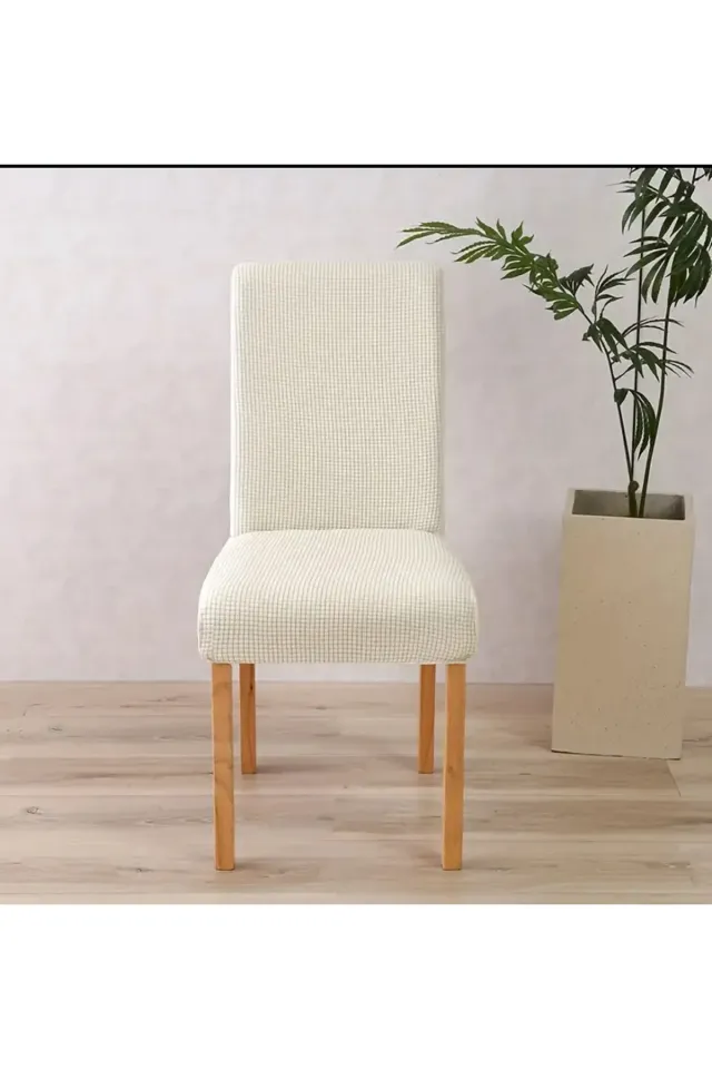 sandalye kılıfı pitikare sandalye örtüsü krem