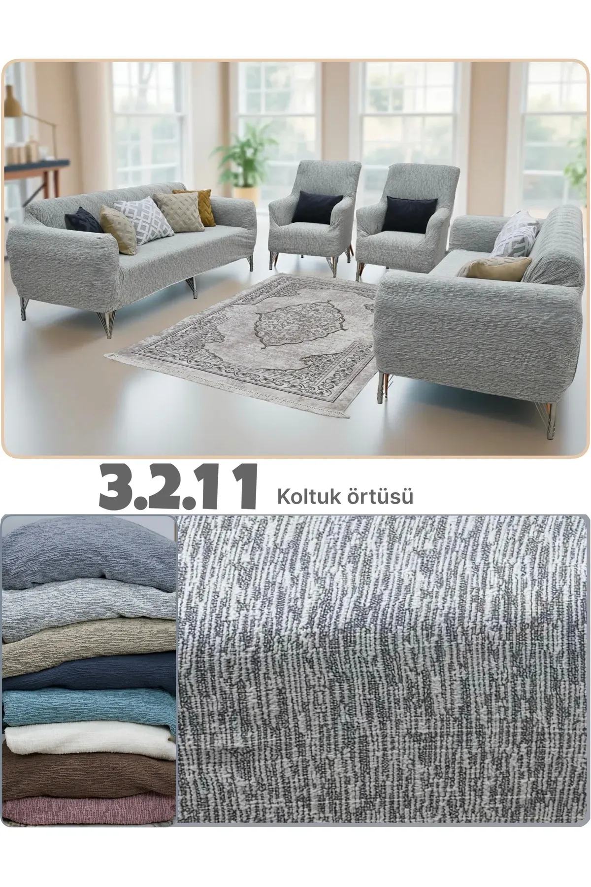 3.2.1.1 koltuk örtüsü takımı koltuk kılıfı Taş Gri