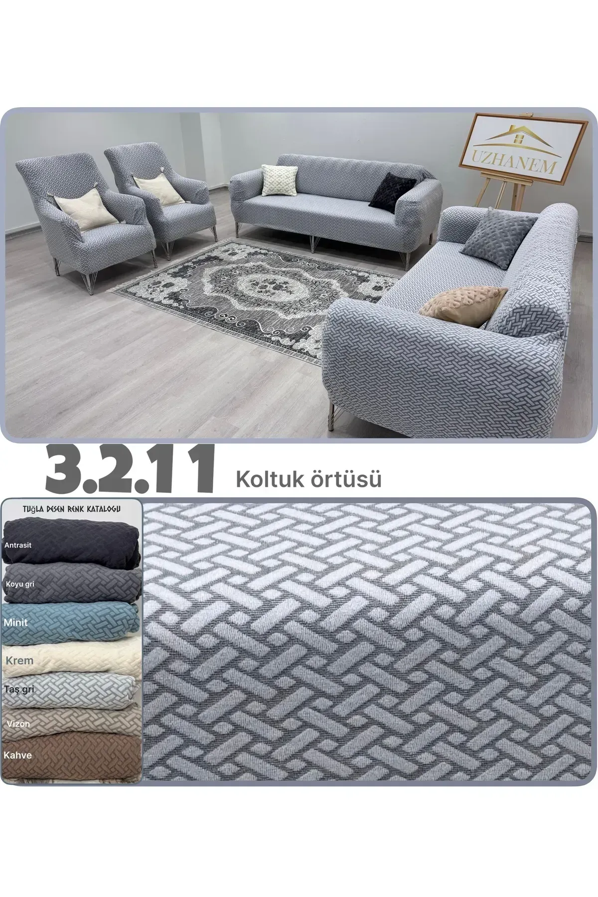3.2.1.1 koltuk örtüsü takımı koltuk kılıfı Taş Gri