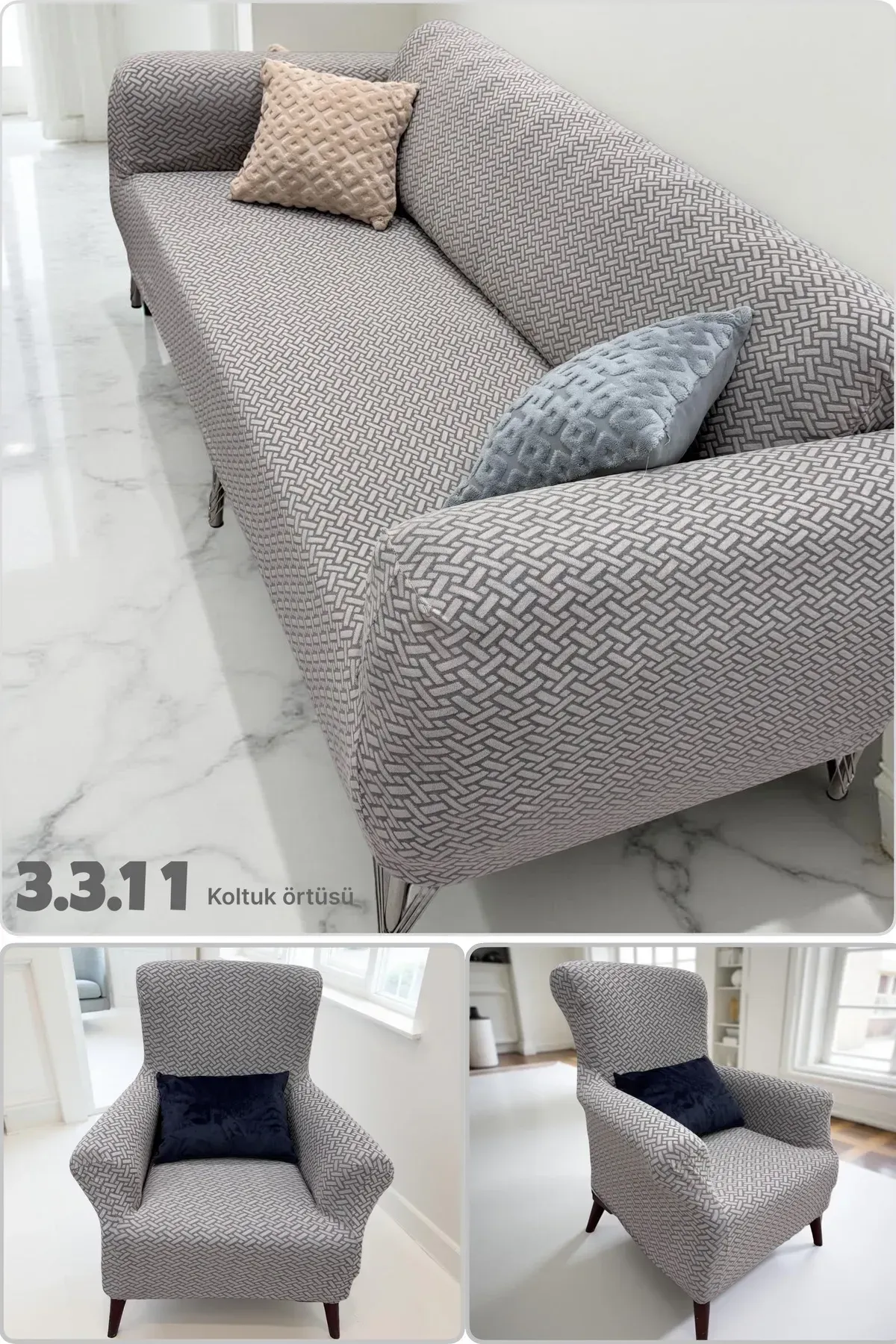 3.3.1.1 koltuk örtüsü takımı koltuk kılıfı sofa cover vizon