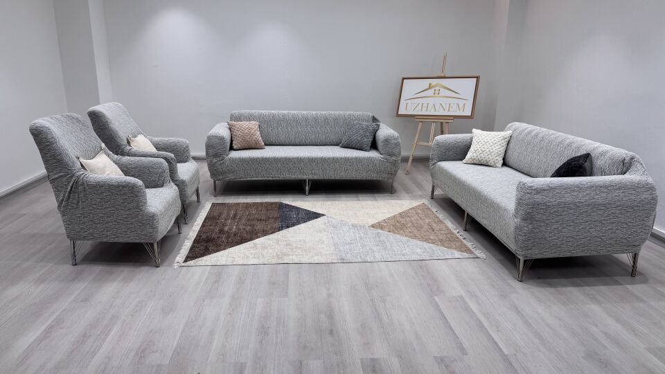 Ağaç Kabuğu Desen Koltuk Kılıfı 3.3.1.1 Koltuk Örtüsü Takımı Taş Gri