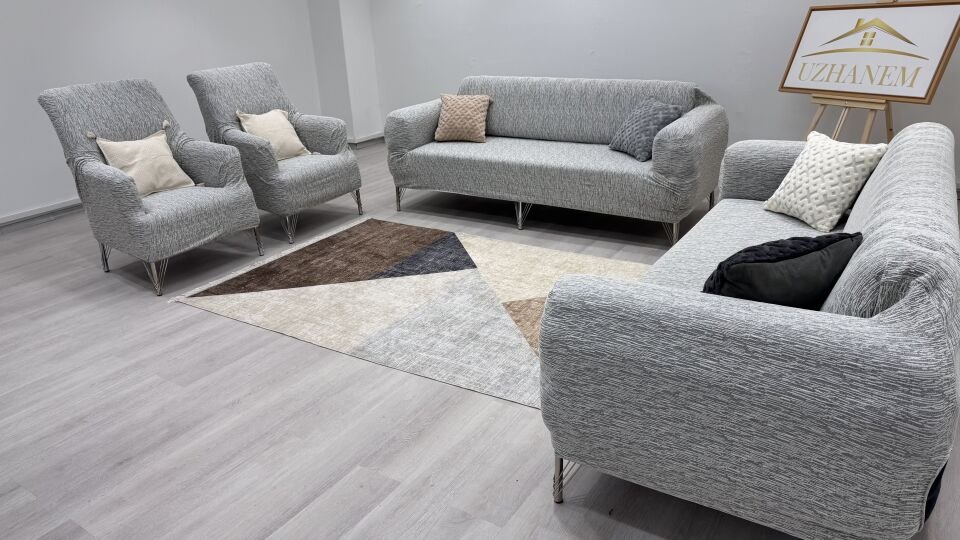 Ağaç Kabuğu Desen Koltuk Kılıfı 3.3.1.1 Koltuk Örtüsü Takımı Taş Gri