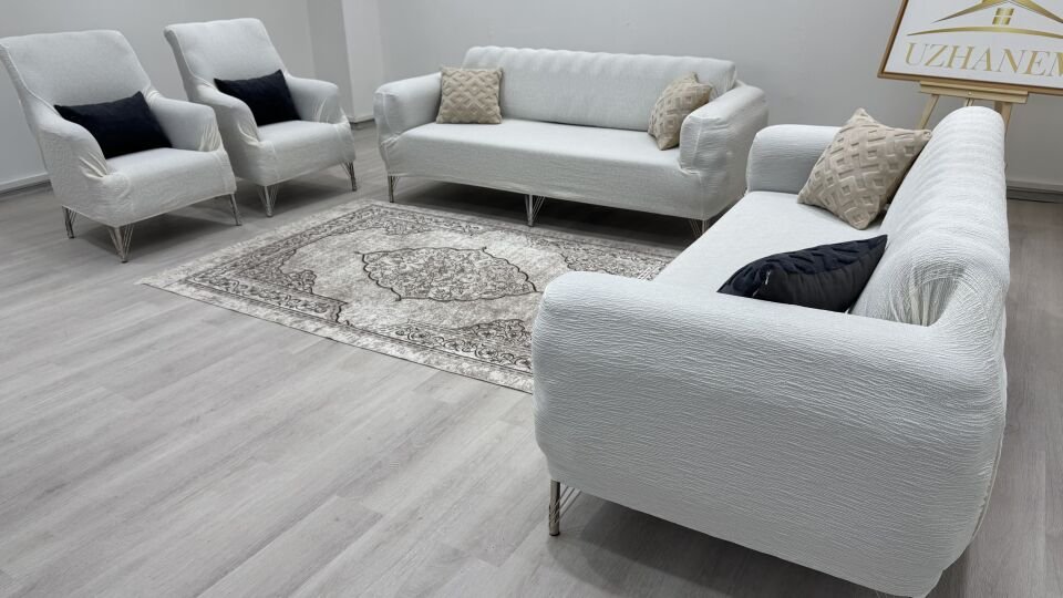 Ağaç Kabuğu Desen Koltuk Kılıfı 3.3.1.1 Koltuk Örtüsü Takımı krem