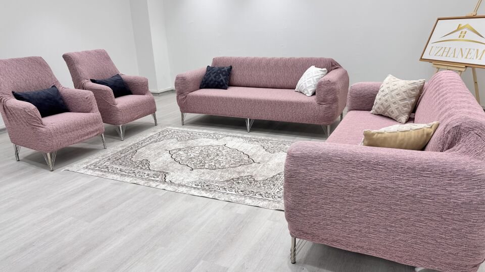 Ağaç Kabuğu Desen Koltuk Kılıfı 3.3.1.1 Koltuk Örtüsü Takımı pudra