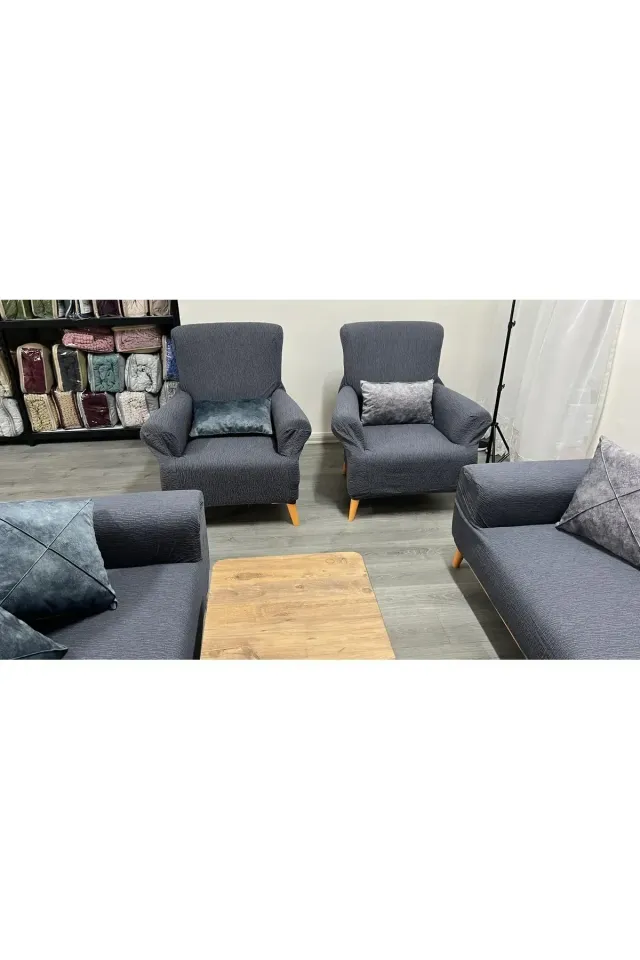 Streç Lastikli Esnek Yıkanabilir Pamuklu Jakarlı Berjer Koltuk Örtüsü (TEK KİŞİLİK KOLTUK İÇİN(Kopya)(Kopya)(Kopya) antrasit