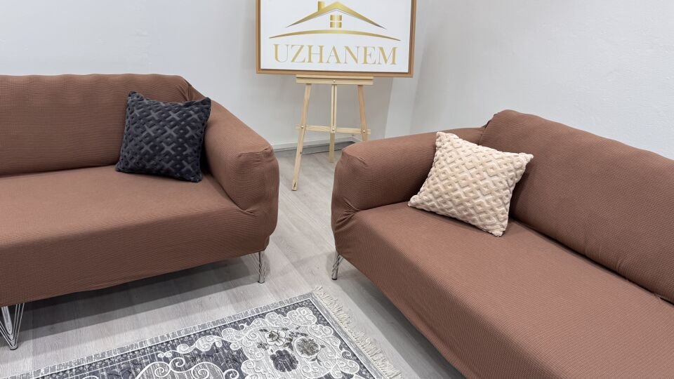 koltuk örtüsü 2kişilik koltuk kılıfı kahverengi