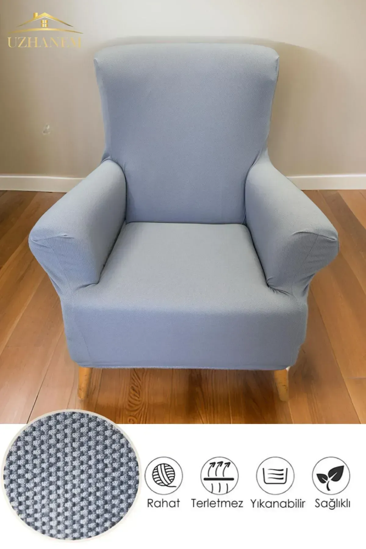 koltuk kılıfı berjer koltuk örtüsü tekli koltuk kılıfı sofa cover gri
