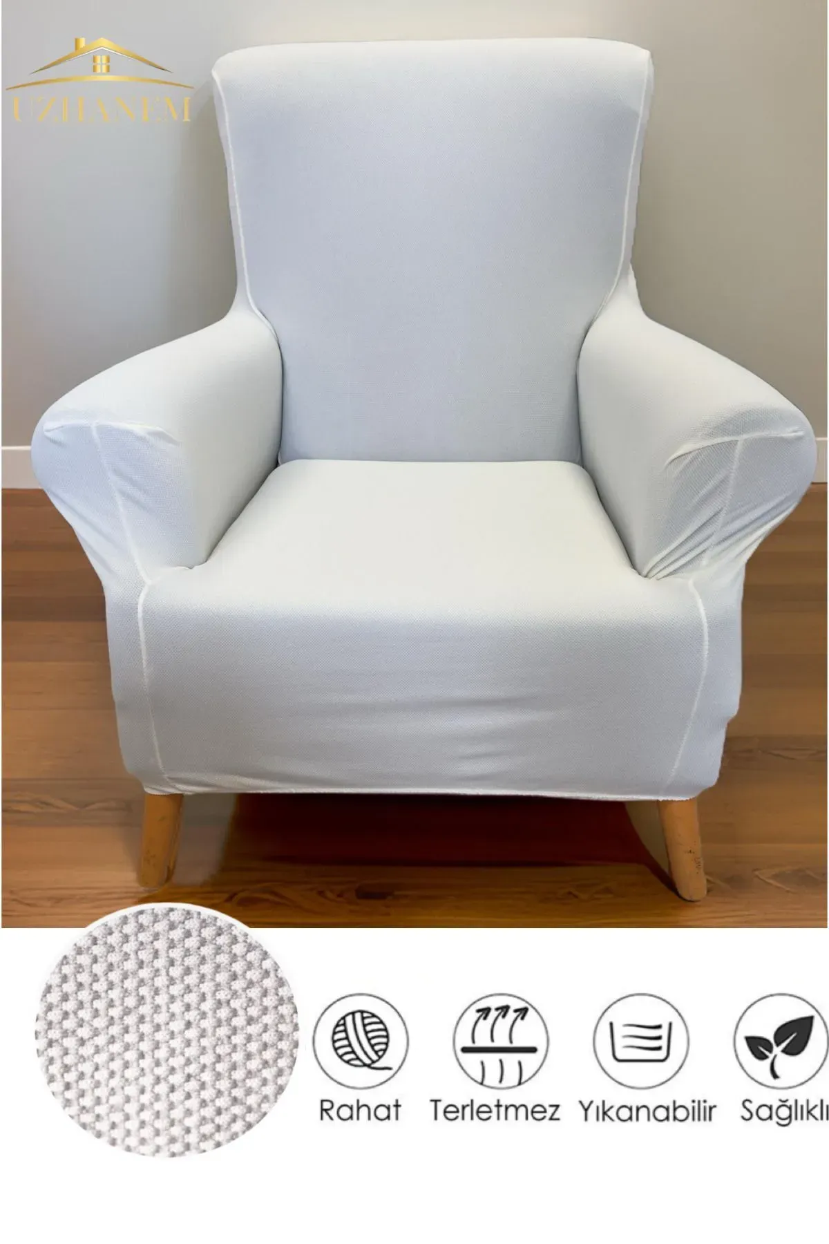 koltuk kılıfı berjer koltuk örtüsü tekli koltuk kılıfı sofa cover krem