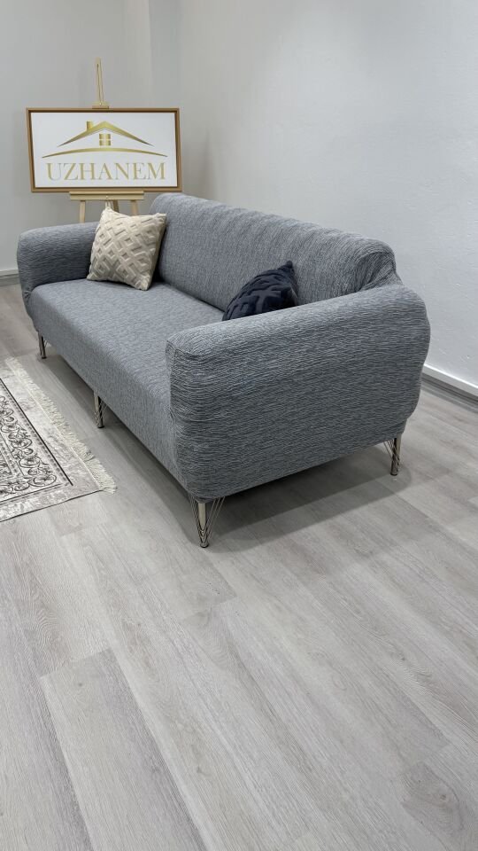 Jakarli 2kişilik Orta Boy Koltuk Örtüsü, Çekyat Kanepe Kılıfı (1ADET ÜRÜN FİYATIDIR) gri