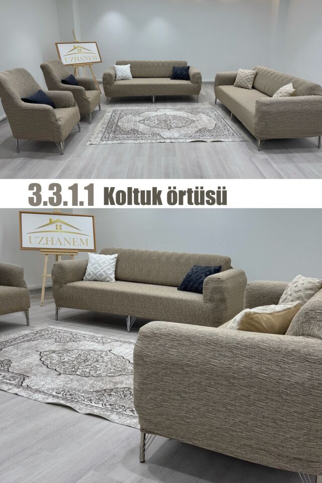 Ağaç Kabuğu Desen Koltuk Kılıfı 3.3.1.1 Koltuk Örtüsü Takımı vizon