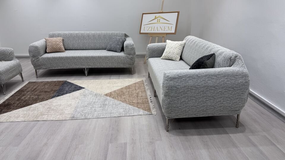 Ağaç Kabuğu Desen Koltuk Kılıfı 3.3.1.1 Koltuk Örtüsü Takımı Taş Gri