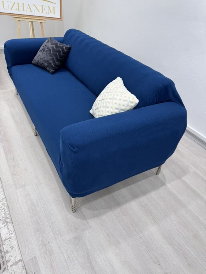 Likrali Streç Lastikli Esnek Yikanabilir Kare Desen Üç Kişilik Kotuk Örtüsü Koltuk Kılıfı (1adet)
